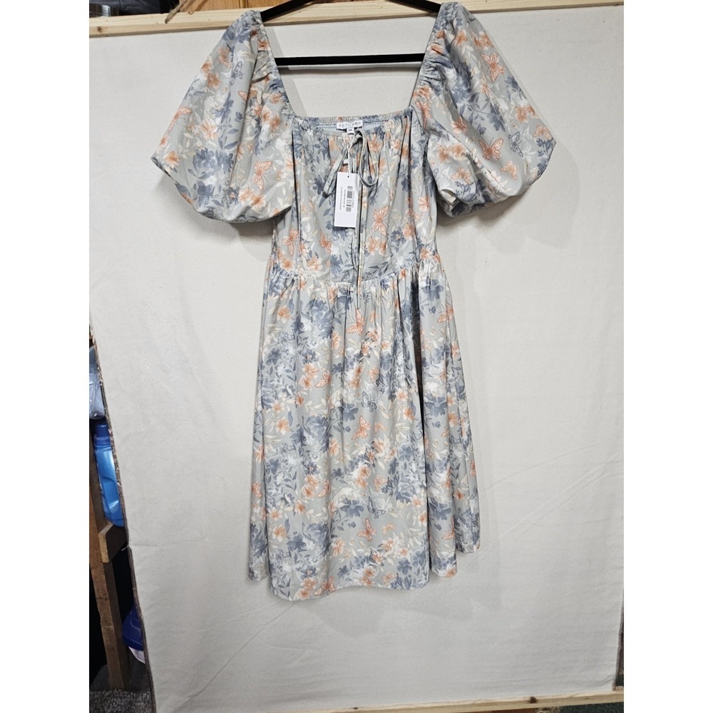 Baltic Born Kentucky derby Flora l Style Dress with Puff Sleeves Size Medium NWT